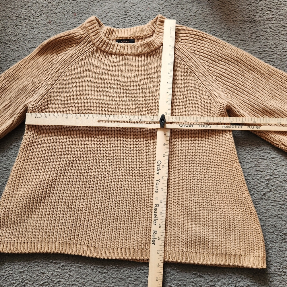 QUINCE Women's Fisherman Crew Sweater Large Camel Beige Organic Cotton - Picture 5 of 10